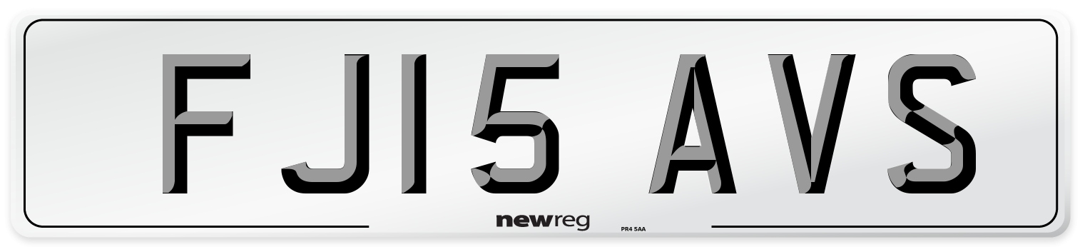 FJ15 AVS Number Plate from New Reg